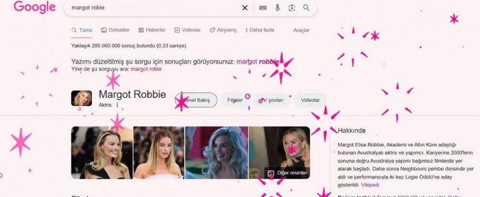 Google'da 'Barbie' efekti: 'Margot Robbie' yazınca böyle görünüyor - Resim : 1