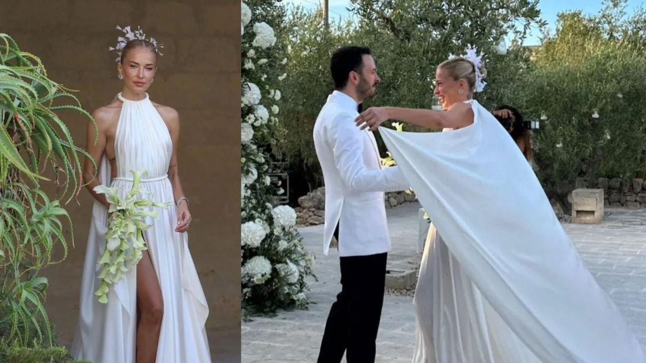 Burcu Esmersoy ve Nazım Akmandil İtalya'da evlendi! Nikahtan yansıyanlar