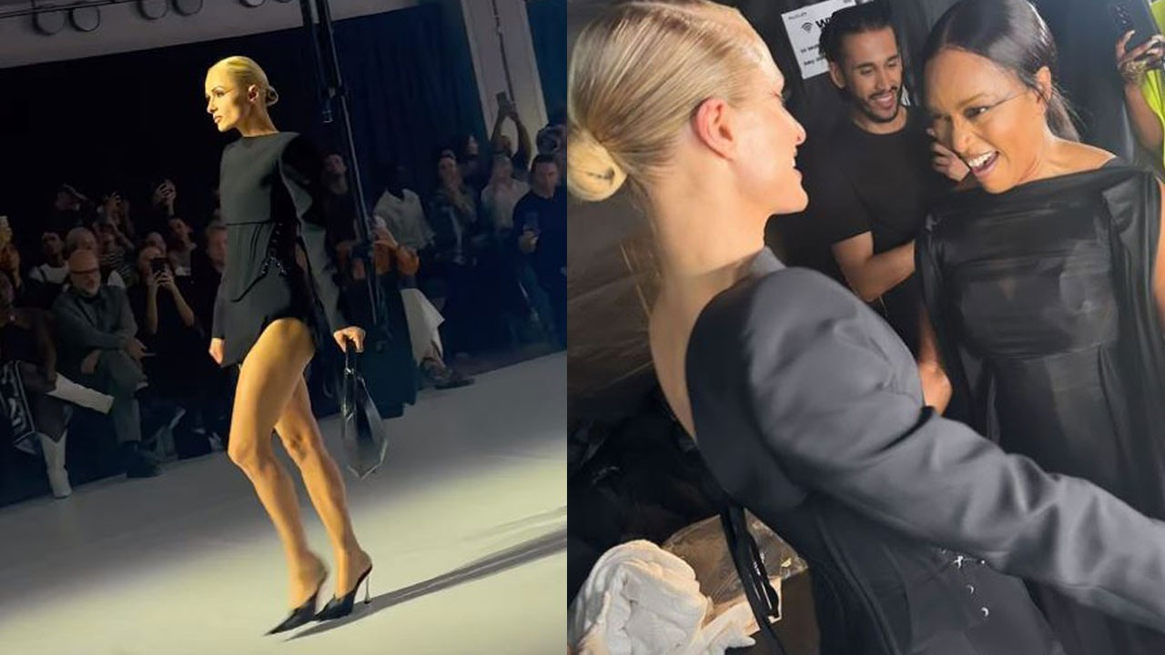 Paris Hilton, Paris Moda Haftası'nda modellik yaptı