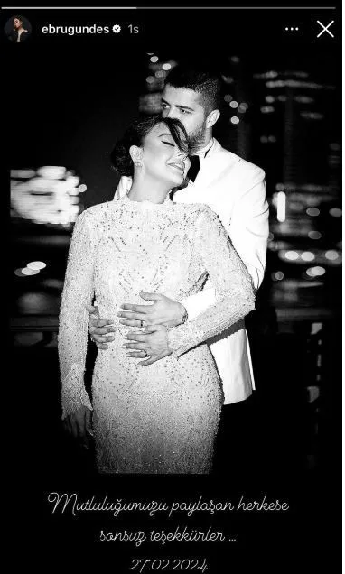 Ebru Gündeş'ten nikah sonrası ilk paylaşım