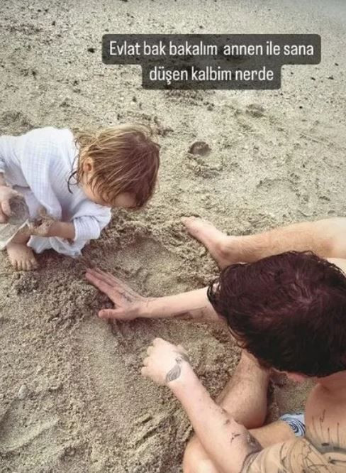 Başak Dizer'den oğlu Kurt Efe ile Dubai pozu