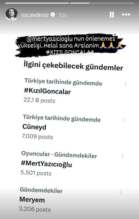 Özcan Deniz'den rol arkadaşı Mert Yazıcıoğlu'na övgü: Helal sana arslanım