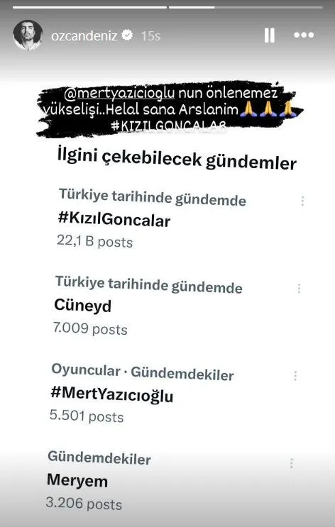 Özcan Deniz'den rol arkadaşı Mert Yazıcıoğlu'na övgü: Helal sana arslanım