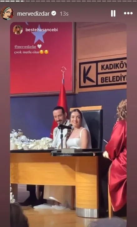 Ünlü oyuncu Merve Dizdar ve Cihan Ayger evlendi! İşte nikahtan ilk fotoğraflar