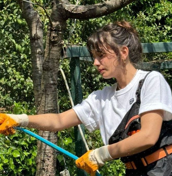 Bahçe işleriyle ilgilenen Neslihan Atagül'ün ektikleri büyüdü