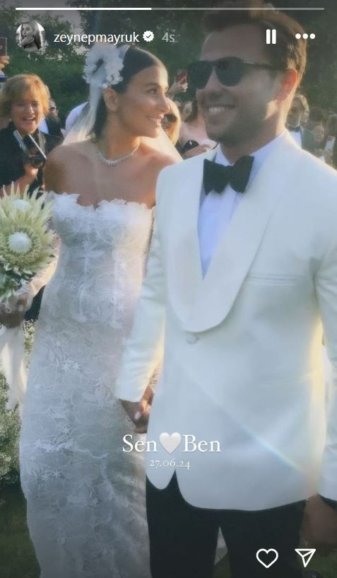Oyuncu Tolga Sarıtaş ve Zeynep Mayruk evlendi! İşte düğünden kareler
