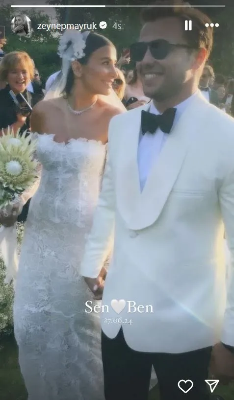 Oyuncu Tolga Sarıtaş ve Zeynep Mayruk evlendi! İşte düğünden kareler