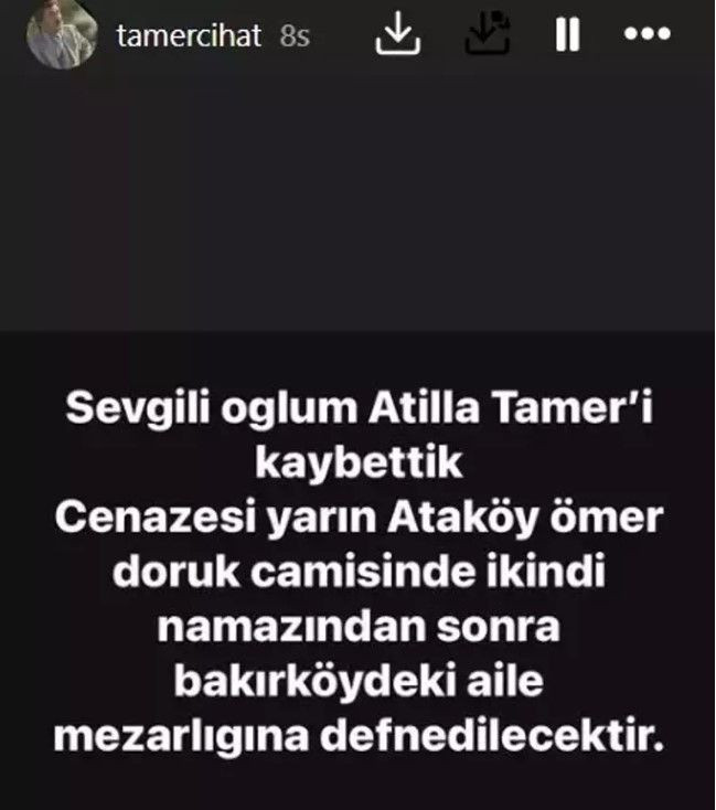 Usta oyuncu Cihat Tamer'in acı günü: Oğlu Atilla Tamer hayatını kaybetti