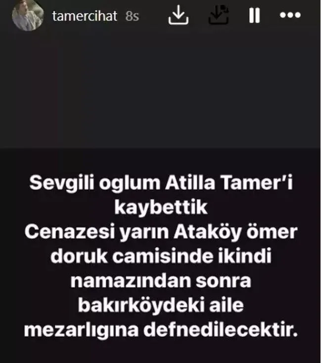 Usta oyuncu Cihat Tamer'in acı günü: Oğlu Atilla Tamer hayatını kaybetti