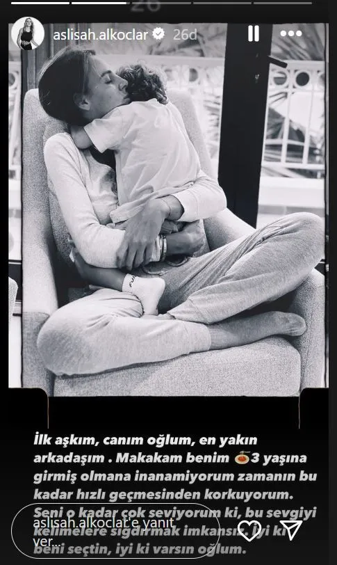 Aslışah Alkoçlar'ın oğlu Cem, 3 yaşına girdi: İlk aşkım, canım oğlum iyi ki bizi seçtin