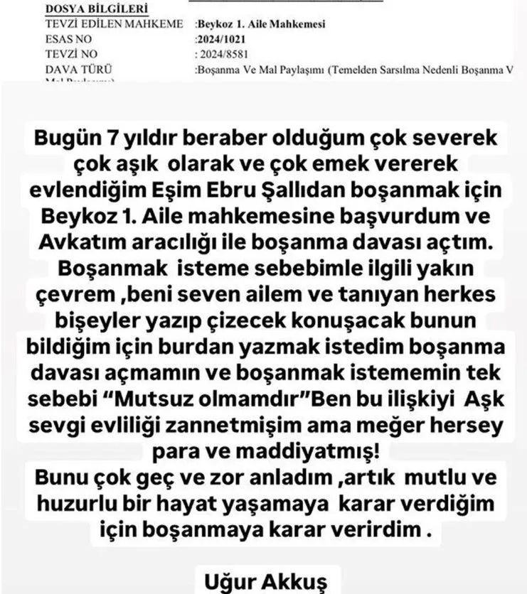 Ebru Şallı ile Uğur Akkuş boşanıyor: Şaşırtan iddialar...