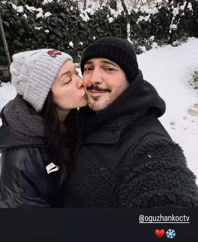 Oğuzhan Koç ve Hazal Subaşı'ndan karda romantizm