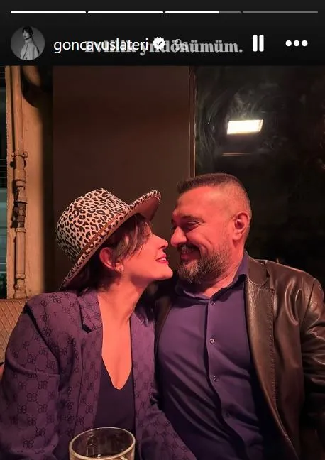 Gonca Vuslateri'den evlilik yıl dönümü için paylaşım: Ailene sarılmak için bir sebep daha