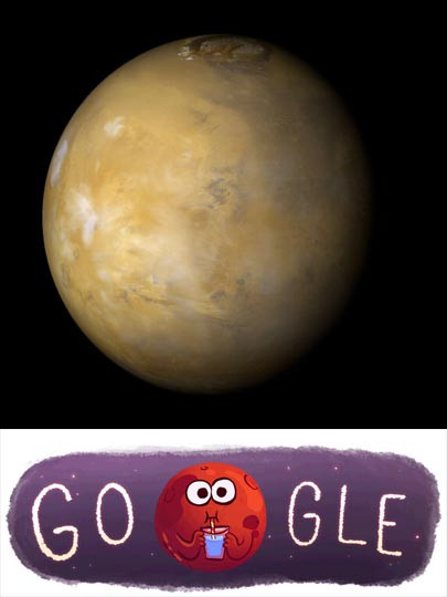 Google'dan Mars 'doodle'ı
