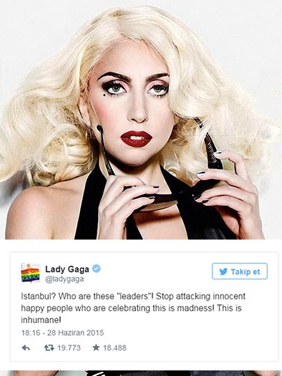 Lady Gaga'dan Onur Yürüyüşü tweeti